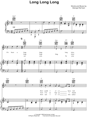 Long Long Long by George Harrison - Sheet Music