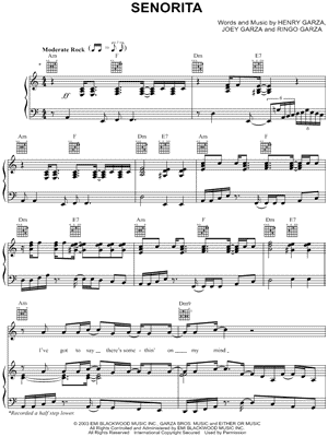 Señorita by Los Lonely Boys - Sheet Music