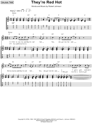 They're Red Hot by Robert Johnson - Sheet Music