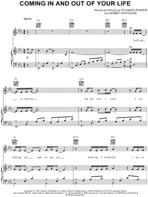Coming In and Out of Your Life by Barbra Streisand - Sheet Music