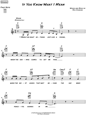 If You Know What I Mean by Neil Diamond - Sheet Music