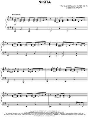 Nikita by Elton John - Sheet Music