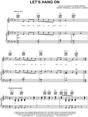 Let's Hang On (To What We've Got) by Barry Manilow - Sheet Music