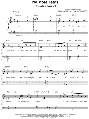 No More Tears by Donna Summer - Sheet Music