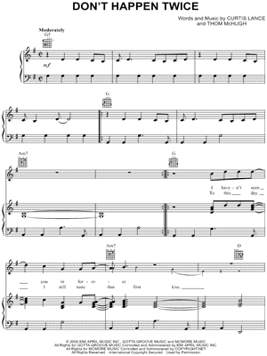 Don't Happen Twice by Kenny Chesney - Sheet Music