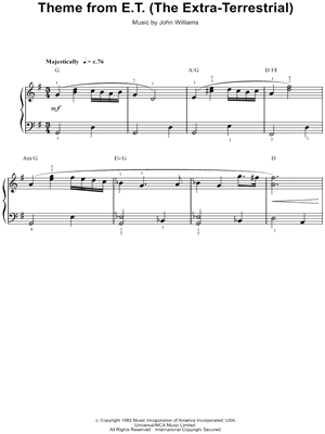 Theme From E.T. from E.T. The Extra-Terrestrial - Sheet Music
