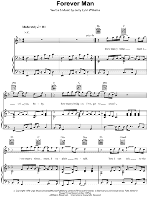 Forever Man by Eric Clapton - Sheet Music