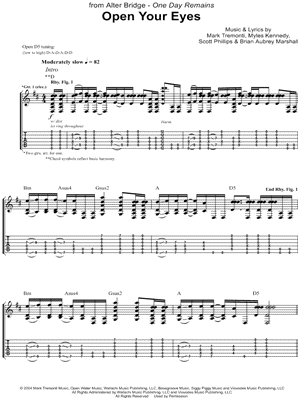 Open Your Eyes by Alter Bridge - Sheet Music