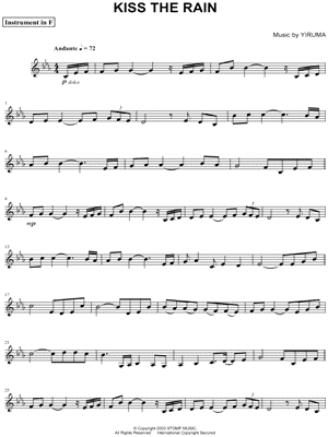 Kiss the Rain - F Instrument