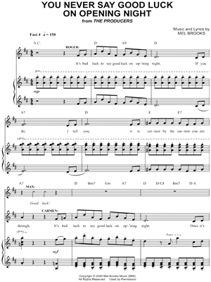 You Never Say Good Luck on Opening Night