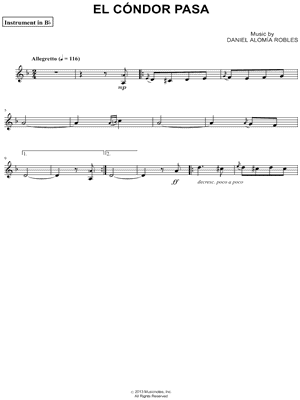 El Cóndor Pasa - Bb Instrument