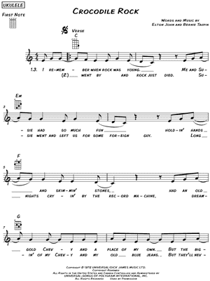 Crocodile Rock by Elton John - Sheet Music