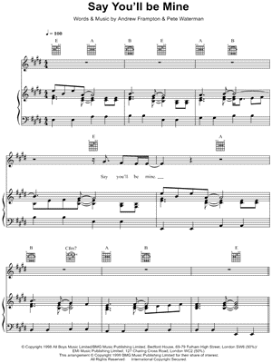 Say You'll Be Mine by Steps - Sheet Music