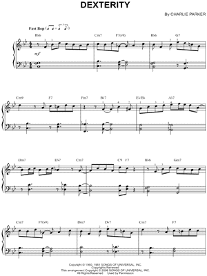 Dexterity by Charlie Parker - Sheet Music