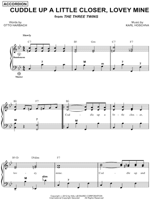 Cuddle Up a Little Closer, Lovey Mine from The Three Twins - Sheet Music