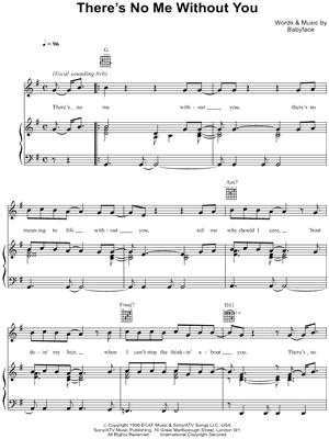 There's No Me Without You by Toni Braxton - Sheet Music