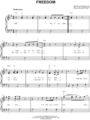 Freedom by Paul McCartney - Sheet Music