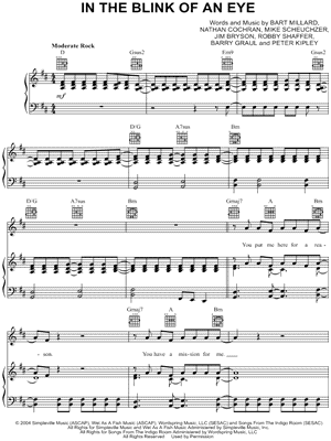 In the Blink of An Eye by MercyMe - Sheet Music