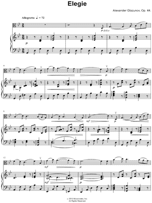 Elegie in G minor, Op. 44 - Piano Accompaniment