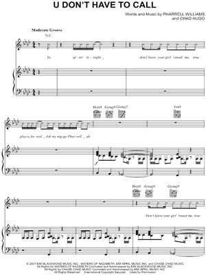 U Don't Have To Call by Usher - Sheet Music