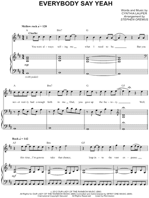 Everybody Say Yeah from Kinky Boots - Sheet Music