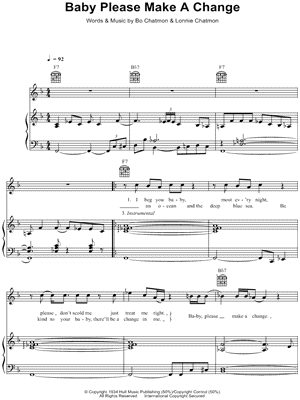 Baby Please Make a Change by Hugh Laurie - Sheet Music