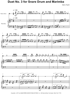 Duet No. 3 for Snare Drum and Marimba