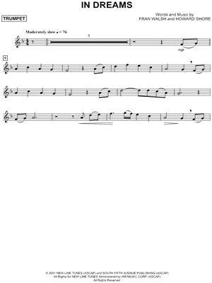 In Dreams - Trumpet from The Lord of the Rings - Sheet Music