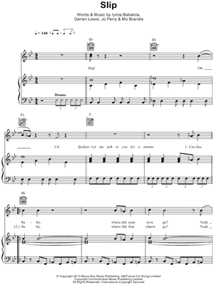 Slip by Stooshe - Sheet Music
