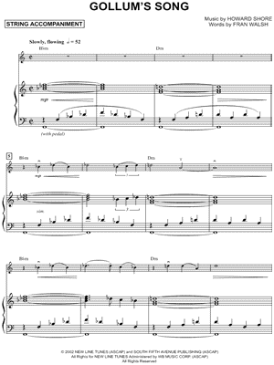 Gollum's Song - Piano Accompaniment (Strings)