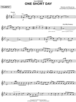 One Short Day from Wicked - Sheet Music