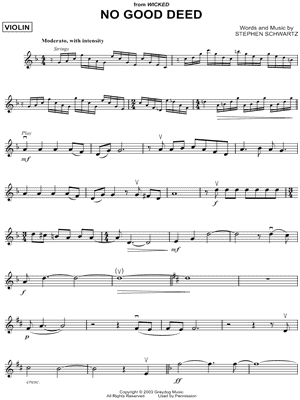 No Good Deed from Wicked - Sheet Music