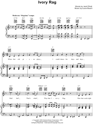 Ivory Rag by Lou Busch - Sheet Music