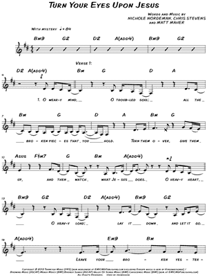 Turn Your Eyes Upon Jesus by Nichole Nordeman - Sheet Music