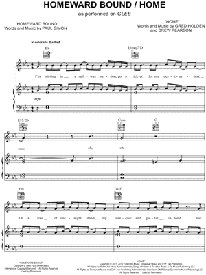 Homeward Bound / Home by Glee Cast - Sheet Music