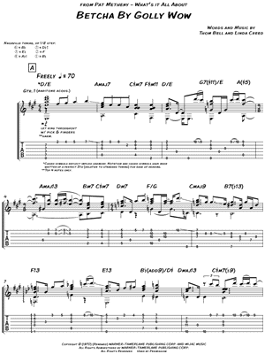 Betcha By Golly Wow by Pat Metheny - Sheet Music