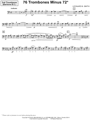 76 Trombones Minus 72 - 3rd Trombone part