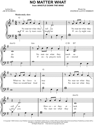 No Matter What from Whistle Down the Wind - Sheet Music