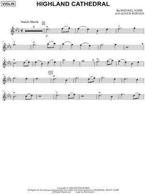 Highland Cathedral - Violin by Michael Korb - Sheet Music