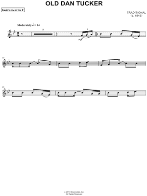 Old Dan Tucker - F Instrument
