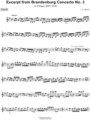 Brandenburg Concerto No. 3 (excerpt)