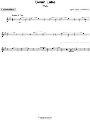 Swan Lake, Op. 20 (Waltz) - C Instrument