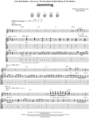 Jamming by Bob Marley & the Wailers - Sheet Music