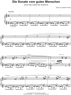 Die Sonate Vom Guten Menschen from Das Leben der Anderen (The Lives of Others) - Sheet Music