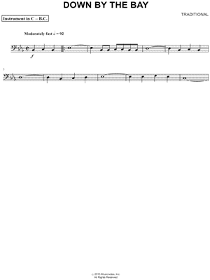 Down By the Bay - Bass Clef Instrument