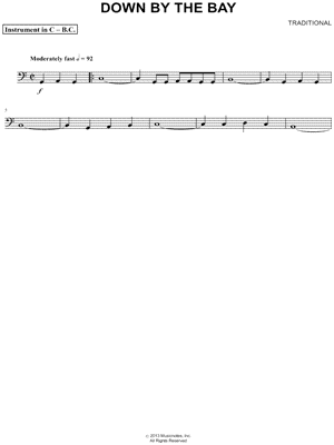 Down By the Bay - Bass Clef Instrument