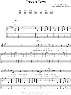 Trouble Town by Jake Bugg - Sheet Music