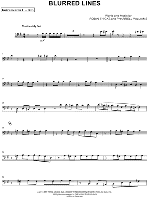 Blurred Lines - Bass Clef Instrument