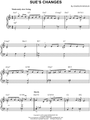 Sue's Changes by Charles Mingus - Sheet Music