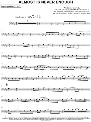 Almost Is Never Enough - Bass Clef Instrument